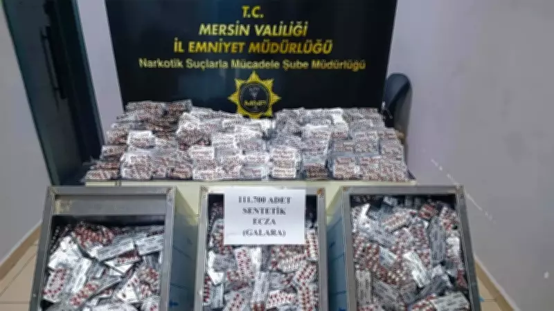 Mersin'de operasyon: 111 bin 700 sentetik ecza ele geçirildi