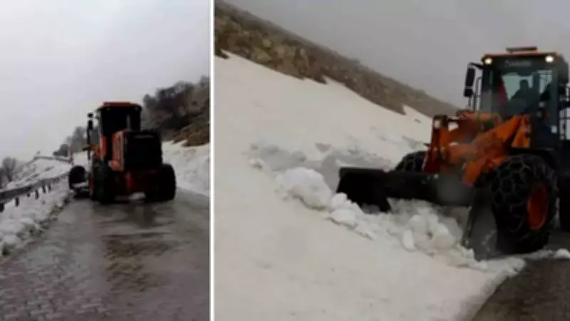 Nemrut Dağı'nın Yolu Kar Nedeniyle Kapalı, Çalışmalar Başladı