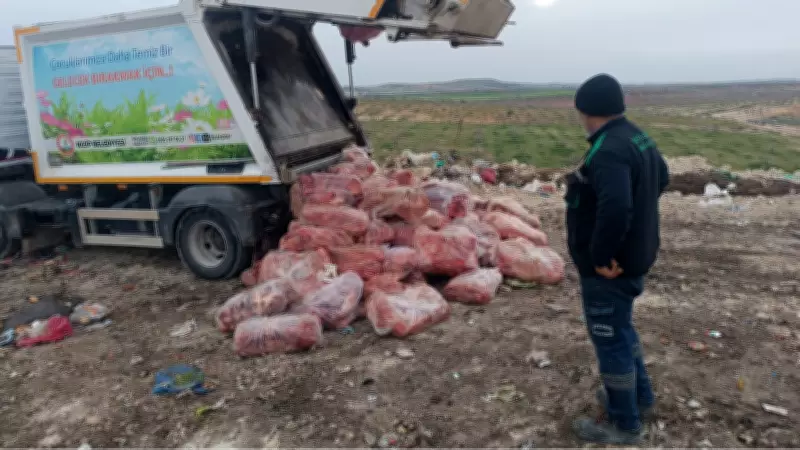 Nizip'te Sağlıksız Koşullarda Taşınan 1.6 Ton Sakatat İmha Edildi