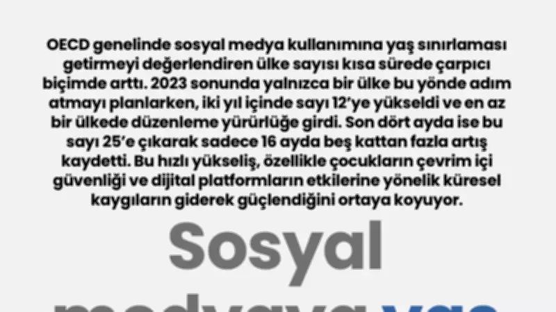OECD Ülkelerinde Sosyal Medyaya Yaş Sınırı Dalgası: 16 Ayda 5 Kat Artış