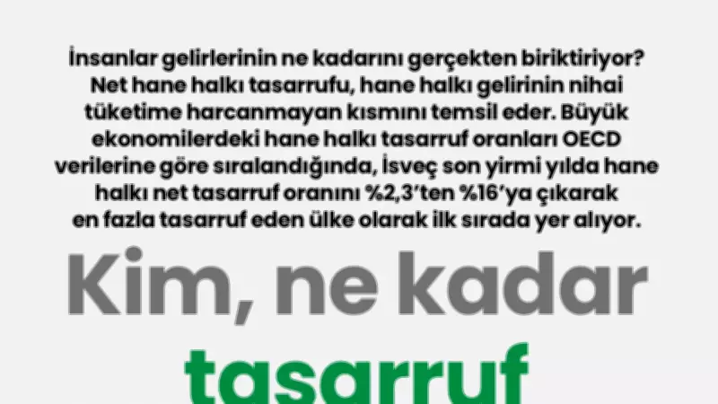 OECD Verileri Açıklandı: Tasarrufta İsveç Lider, Türkiye İlk 10'da