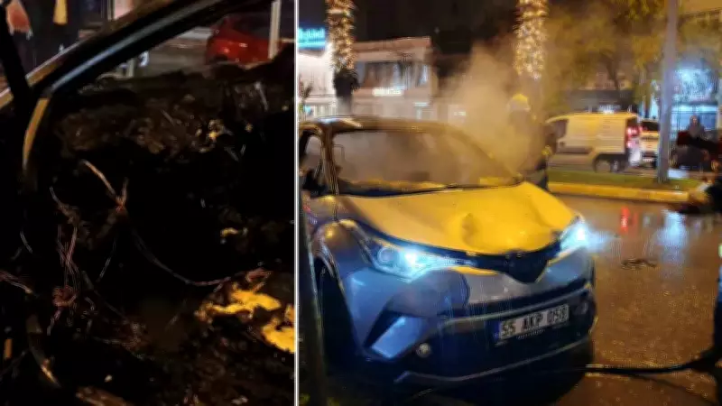 Samsun'da Baba-Oğul Tartışması Araç Yangınına Dönüştü