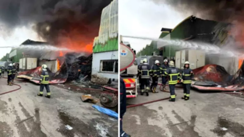 Sarıhamzalı'da Geri Dönüşüm Tesisi Yangını: TOMA Destekli Müdahale