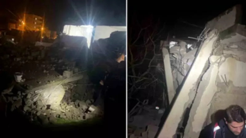 Siirt'te Sağanak Yağış Metruk Binayı Yıktı: Enkaz Altında Kimse Yok