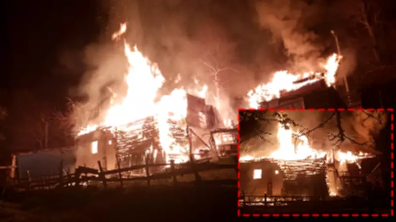 Sinop'ta yangın: 2 katlı ev, ahır ve ambar kül oldu