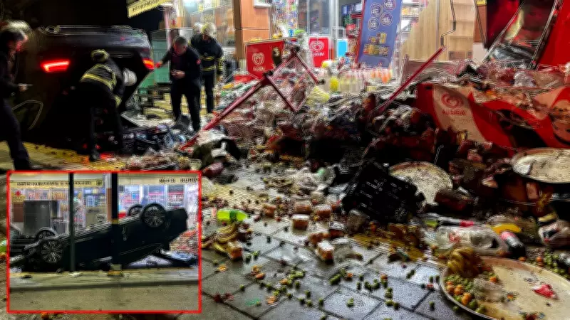 Sivas'ta Feci Trafik Kazası: Araç Dükkanlara Dalarak Takla Attı