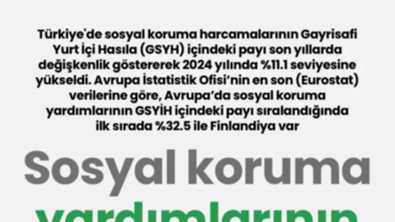 Sosyal Koruma Harcamalarında Finlandiya Lider, Türkiye'nin Payı %11.1'e Yükseldi