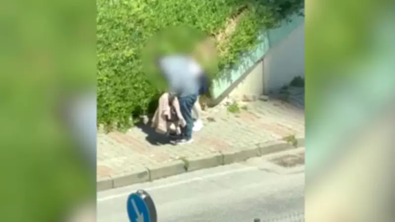 İstanbul Maltepe'de sokak ortasında kadına şiddet uygulayan şüpheli yakalandı