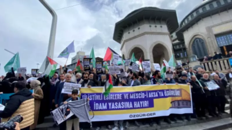 İstanbul'da İsrail'in Gazze Saldırıları ve İdam Kararı Protesto Edildi