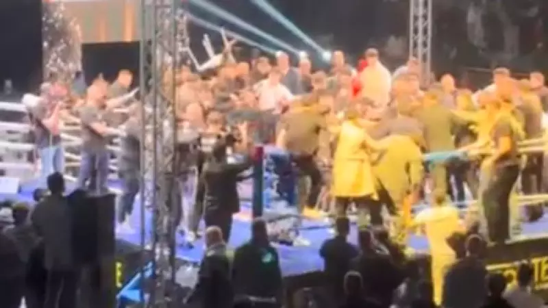 Trabzon'da boks şampiyonasında Türk ve Rus boksörlerin maçı kavgaya dönüştü