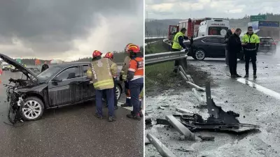 Arnavutköy'de Dolu Yağışı Nedeniyle Zincirleme Trafik Kazası: Araçlar Kullanılamaz Hale Geldi