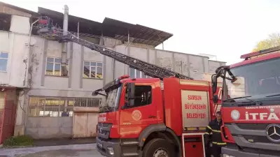 Samsun'da halı yıkama atölyesinde yangın: Çok sayıda makine zarar gördü