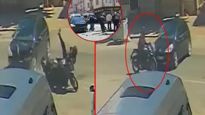Tekirdağ'da korku dolu anlar: Motosikletli otomobille çarpıştı, metrelerce savruldu