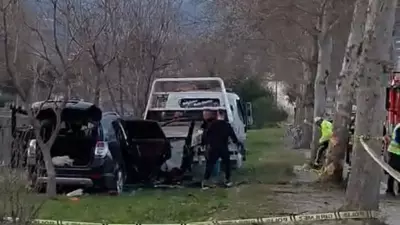 Tokat'ta Ağaca Çarpan Cip Alev Aldı: 1 Kişi Hayatını Kaybetti, 2 Kişi Yaralandı