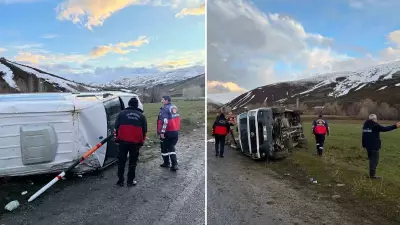 Van'da Minibüs Takla Attı: 11 Kişi Yaralandı, Hastanelere Kaldırıldı