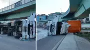 Beylikdüzü'nde TIR Devrildi: Sürücü Vatandaşların Yardımıyla Kurtarıldı