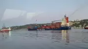 Boğaz'da dümen arızası yapan gemi yalıya metreler kala durdu
