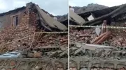 Kuvvetli Sağanakta Metruk Bina Yıkıldı, Çevrede Tedirginlik