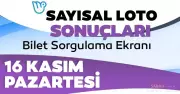Çılgın Sayısal Loto Sonuçları Açıklandı: 16 Kasım Kazanan Numaraları