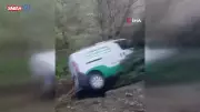 Sivas'ta cenaze nakil aracı şarampole devrildi: 2 yaralı