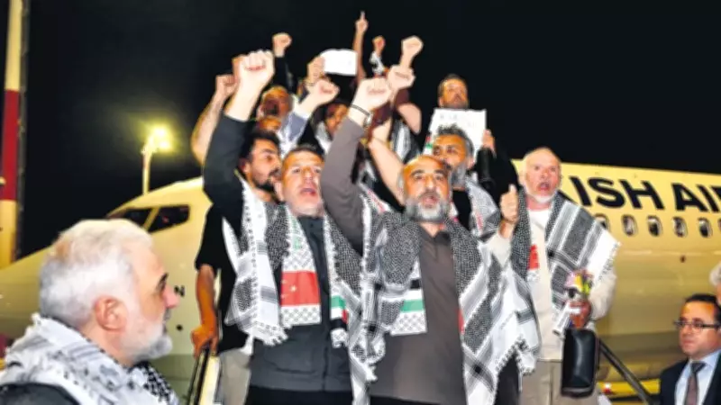 59 Sumud aktivisti İstanbul'a getirildi, İsrail'i protesto ettiler