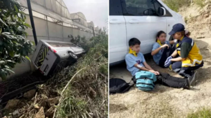 Alanya'da Okul Servisi Şarampole Yuvarlandı: 6 Öğrenci Yaralandı
