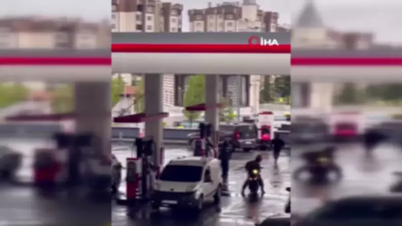 Başakşehir'de akaryakıt istasyonunda kavga anları kamerada