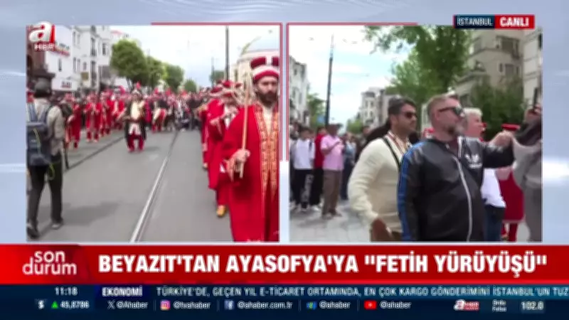 Beyazıt'tan Ayasofya'ya fetih yürüyüşü coşkuyla başladı