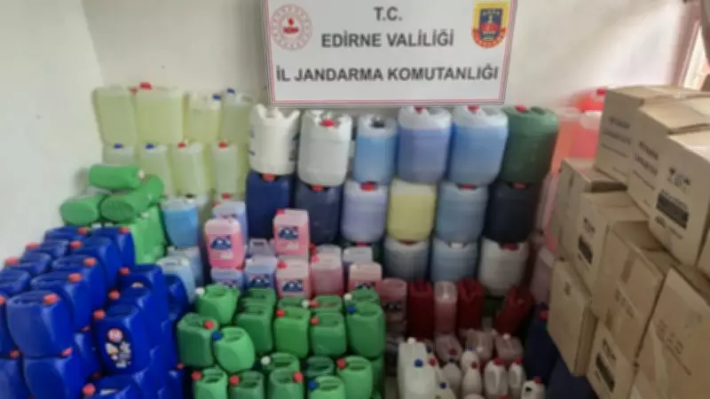 Edirne'de 4 bin 613 litre sahte sıvı deterjan ele geçirildi