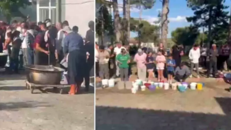 Edirne'de 4 saat meşe odununda pişen kurban etleri köylülere dağıtıldı