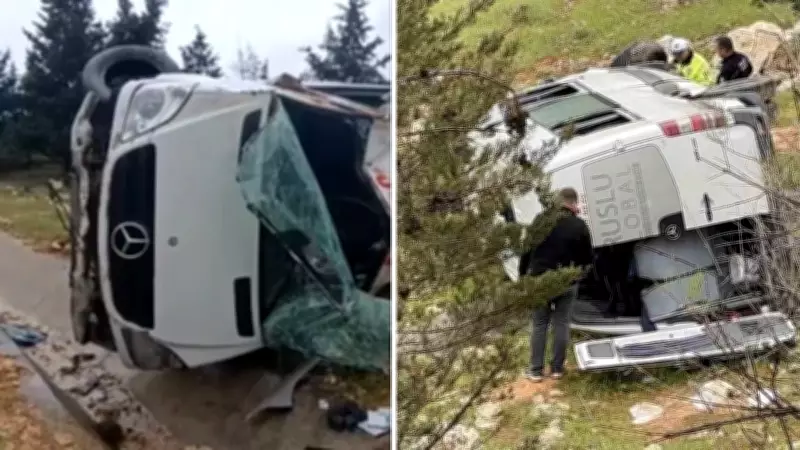 Şehitkamil'de servis şarampole uçtu: 16 yaralı