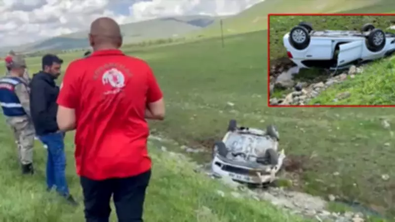 Elazığ'da feci kaza: Otomobil şarampole devrildi, 3 yaralı