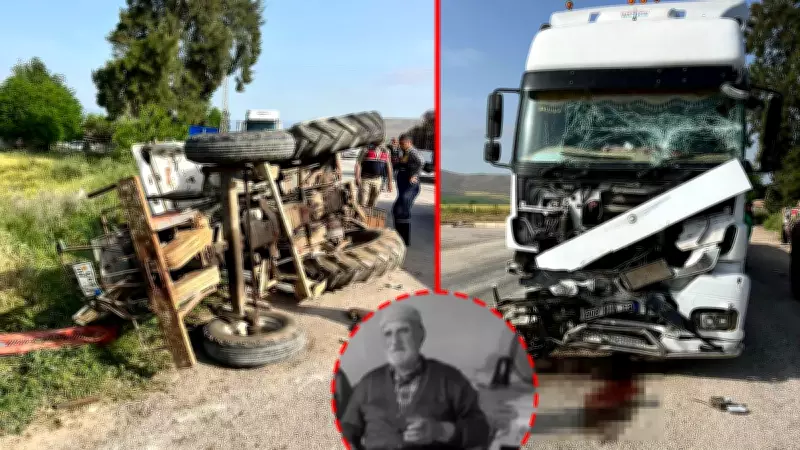 Hatay'da feci kaza: Tırla çarpışan traktör devrildi, sürücü hayatını kaybetti