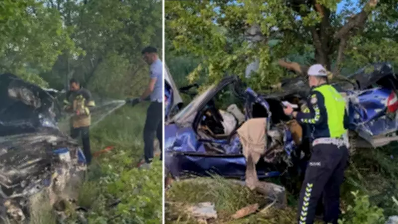 Karaman'da düğün konvoyunda takla atan otomobilde 1 ölü, 1 yaralı