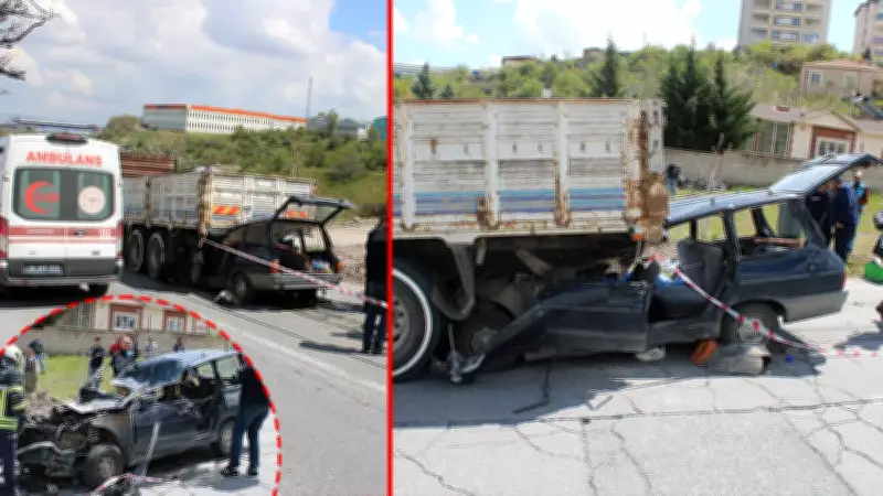 Kayseri'de feci kaza: Otomobil kamyonun altına girdi, anne can verdi