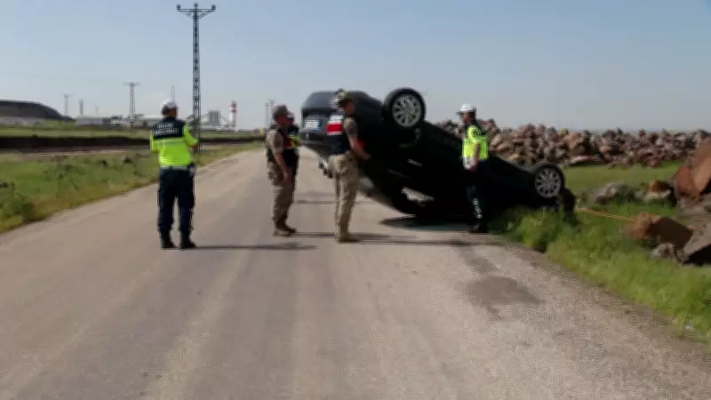 Kilis'te feci kaza: Takla atan otomobilde 5 yaralı