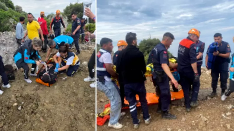 Menderes'te jandarma personeli yüksekten düştü, kurtarıldı
