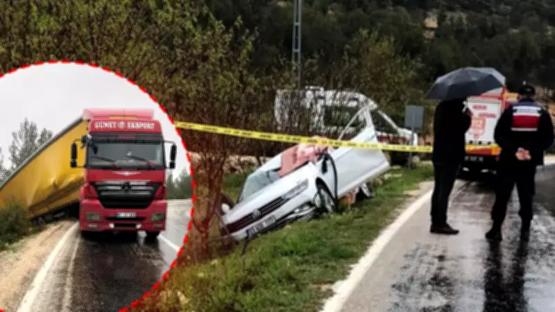 Mersin'de tır ile otomobil kafa kafaya çarpıştı: 1 ölü 2 yaralı