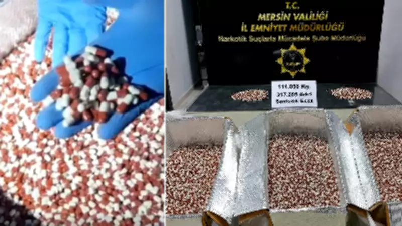 Mersin'de uyuşturucu operasyonu: 317 bin sentetik ecza ele geçirildi
