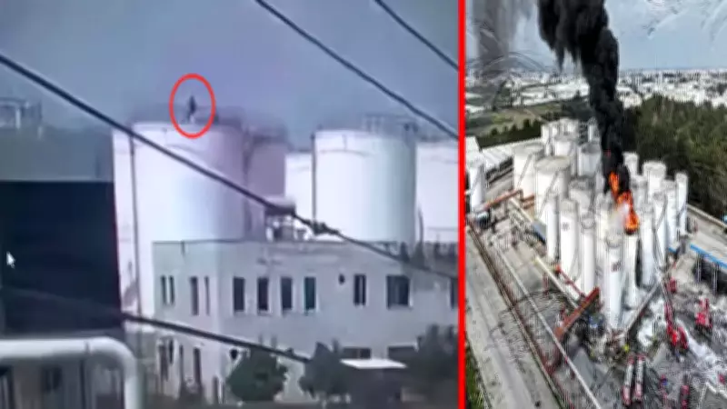 Mersin'deki fabrika yangınında işçi 20 metreden düşerek öldü, patlama anı kamerada