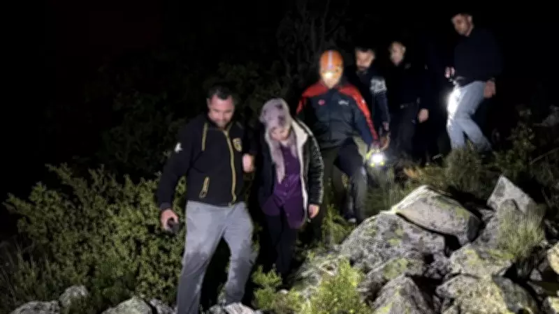 Nevşehir'de 1230 rakımlı tepede mahsur kalan kadın kurtarıldı