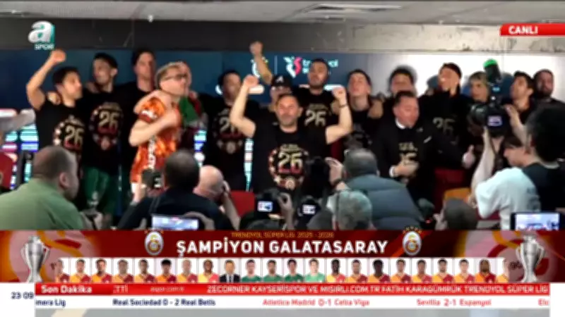 Okan Buruk'a şampiyonluk sonrası sulu baskın! O anlar kamerada