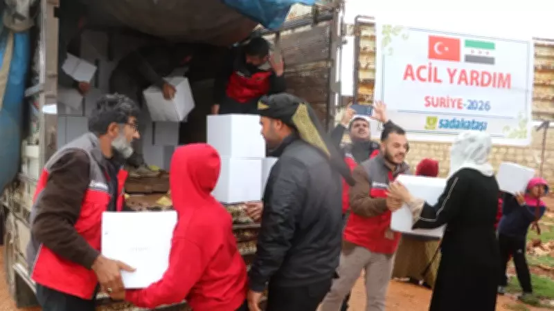 Sadakataşı, İdlib'deki 550 aileye gıda yardımı ulaştırdı