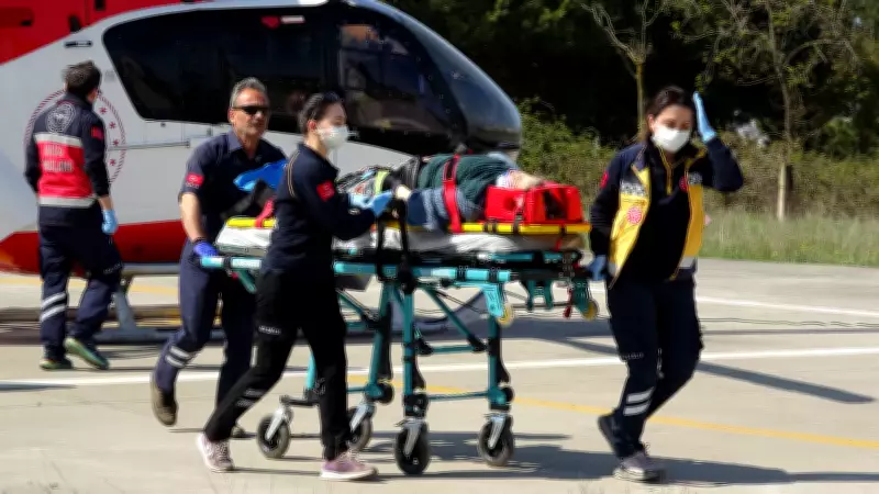 Samsun'da tarlada bacağı kırılan kadın ambulans helikopterle hastaneye kaldırıldı