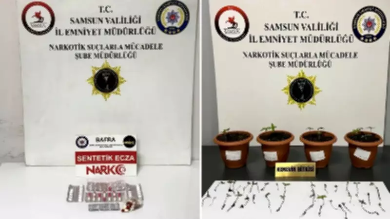 Samsun'da uyuşturucu operasyonu: 7 bin 714 sentetik ecza ele geçirildi