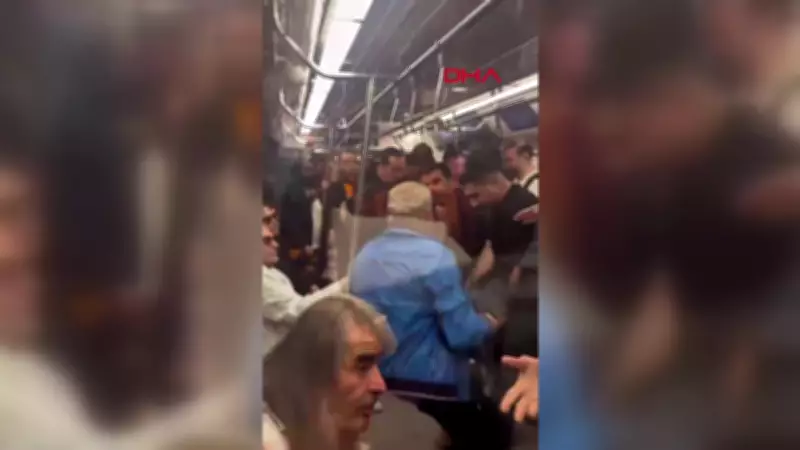Sarıyer'de metroda küfürlü tezahürat kavgası: Oklavayla müdahale
