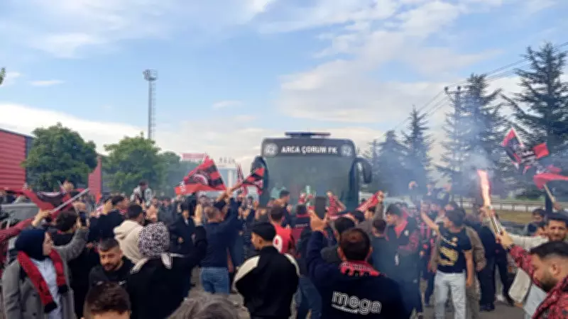 Süper Lig'e yükselen Çorum FK'ya coşkulu karşılama
