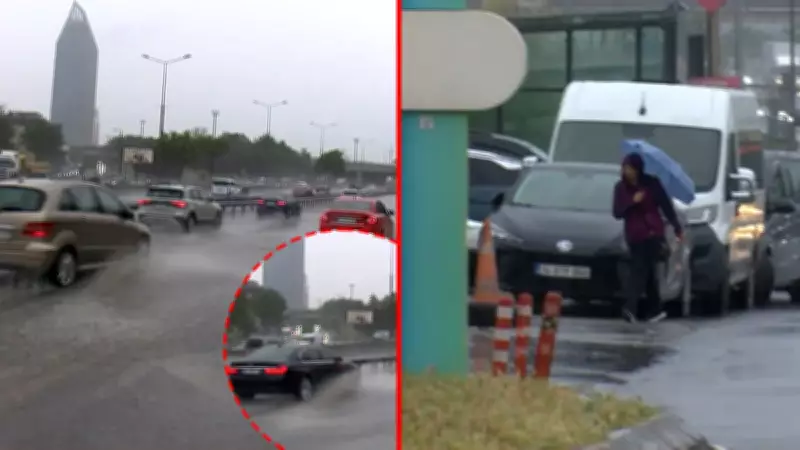 İstanbul'da sağanak hayatı felç etti! Yollar göle döndü