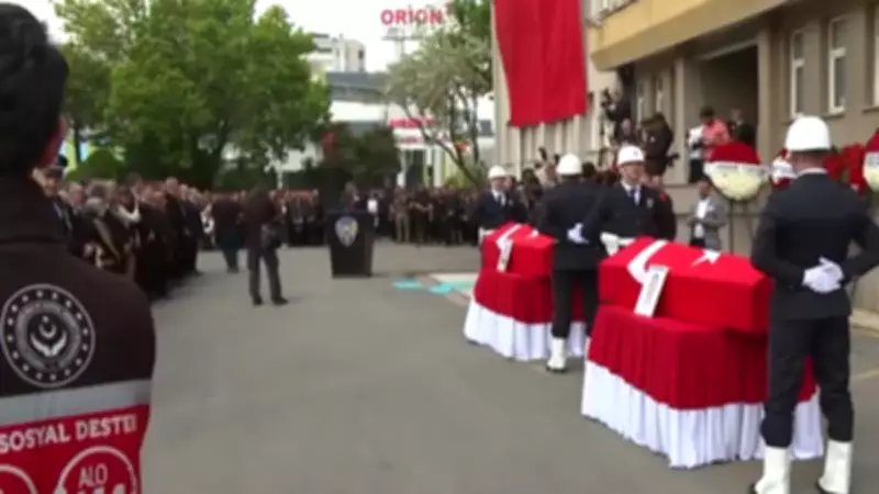 Tekirdağ Çorlu'da şehit polisler için duygusal veda töreni düzenlendi