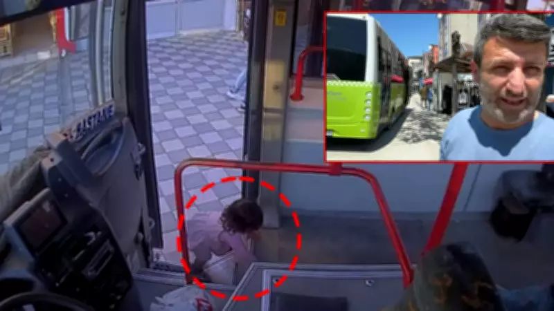 Zonguldak'ta 2 yaşındaki bebek emekleyerek otobüse bindi
